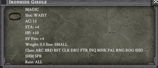 IRONHIDE GIRDLE item card